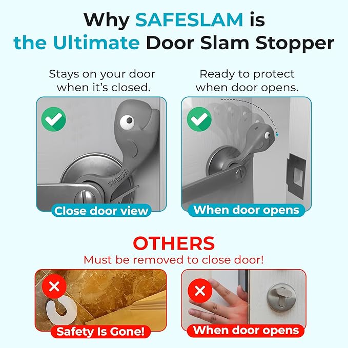 Baby Proofing Door Stopper, Door Pinch Guards Protect Child Fingers & PET Tails. Baby Safety Finger Protectors Prevent Pinch Injuries – Kids and Adults Love Whale Pinch Guard (Grey)-CubbioJoy