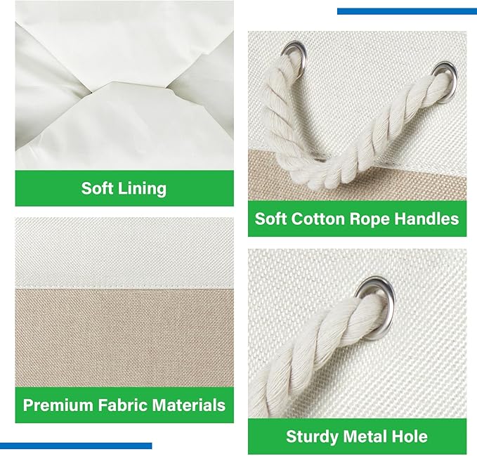 Bidtakay Extra Large Storage Baskets for Organizing 17x12x15.1 inch 3-Pack Fabric Closet Organizers Storage Bins with Handles Foldable Storage Baskets for Shelves Clothes XL-White&Beige-CubbioJoy