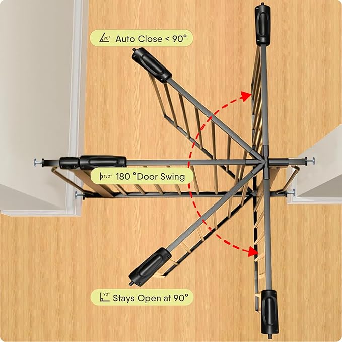 Baby Gates Extra Wide 71.5-76.4 Inch Large Baby Gates for Stairs Tension Pet Dog Gates Indoor for Doorways No Drilling Pressure Mounted Pet Gates for Kids-CubbioJoy