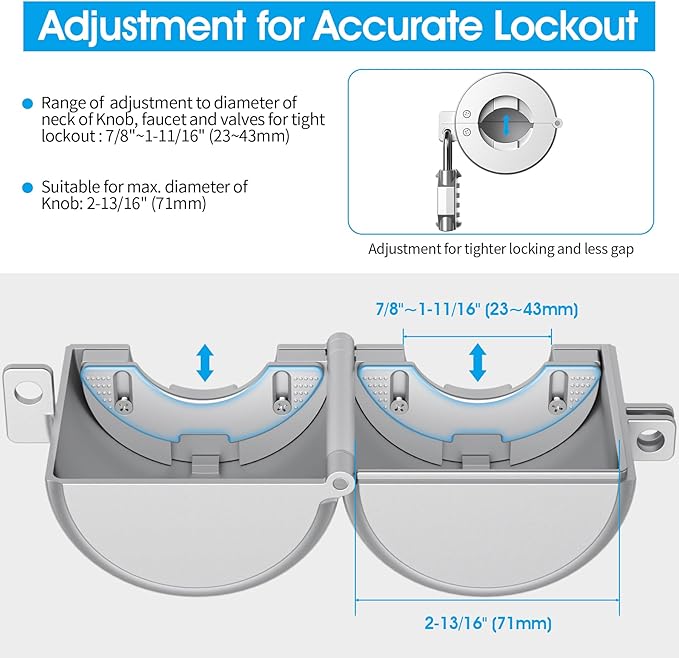 AST Door Knob Lockout Device with Passcode Padlock, Childproof Door Knob Cover, Lock Out to Smart Doorknob. Safety Cover for Faucet, Valve, Spigot. Prevent Access to Keyhole, Matte Silver-CubbioJoy