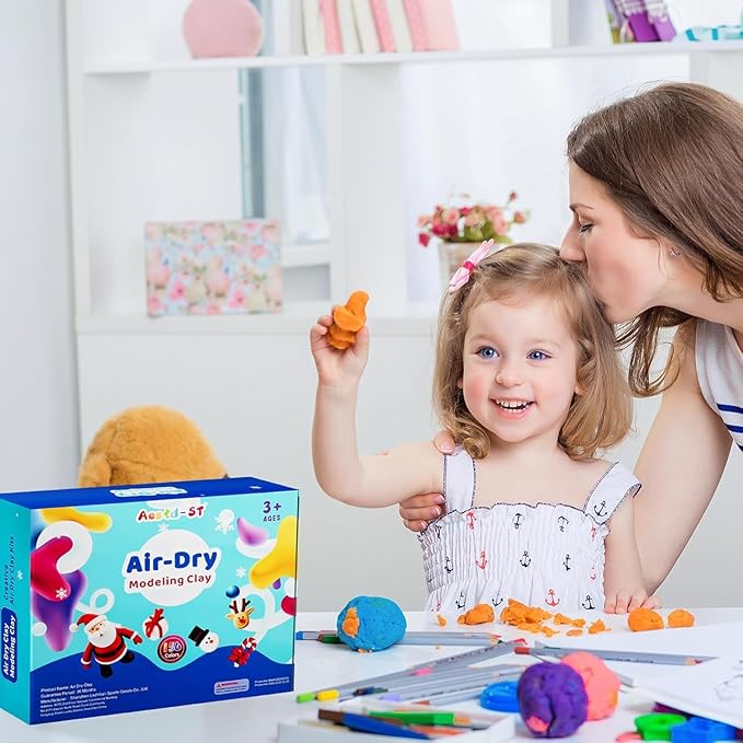 Air Dry Clay 156 Colors, Modeling Clay for Kids, Model Magic Clay, DIY Molding Clay Kit with Sculpting Tools, Soft and Non-Sticky, Arts and Crafts Gift for Boys Girls Kids-CubbioJoy