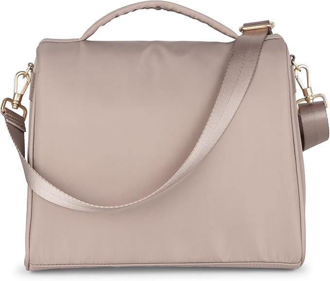 JuJuBe New Insulated Bottle Bag, Breastmilk Storage Bag for Baby Bottles, Insulated Waterproof Lunch Bag or Cooler Bag for Nursing, Milk, Food, Baby Formula, Snacks, Daycare, Taupe, Mother's Day Gift-CubbioJoy