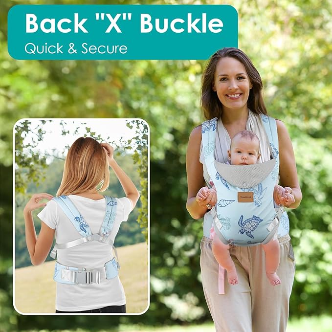 Baby Carrier Newborn to Toddler, Ergonomic Adjustable Toddler Carriers for 7-66 Lbs, Cozy Lightweight Infant Carrier with Neck Support, Baby Holder Carrier with Lumbar Support for Mom Dad-CubbioJoy