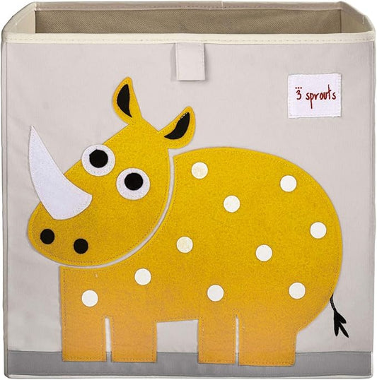 3 Sprouts Toy Storage Organizer: Toy Box Cube Organizer for Playroom, Nursery - Foldable Storage Bin - Rhino-CubbioJoy