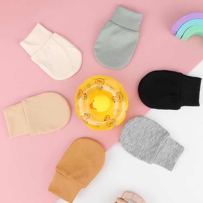 BQUBO 6 Pairs Newborn Baby Boys Girls Mittens 0-6 Months Unisex-Baby Infant Mittens Elastic No Scratch Wrist Gloves-CubbioJoy
