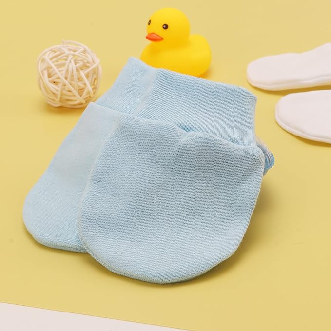 BQUBO Newborn Infant Toddler Mittens No Scratch Cotton Elastic Wrist Gloves Hypoallergenic for 0-6 Months Baby Boys Girls-CubbioJoy