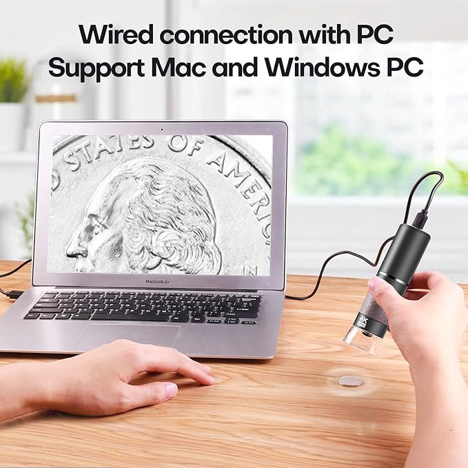 4K WiFi Digital Microscope Camera for iPhone Android Phone and Windows Mac PC, 3840x2160P Portable Wireless Handheld Microscope for Adults and Kids-CubbioJoy