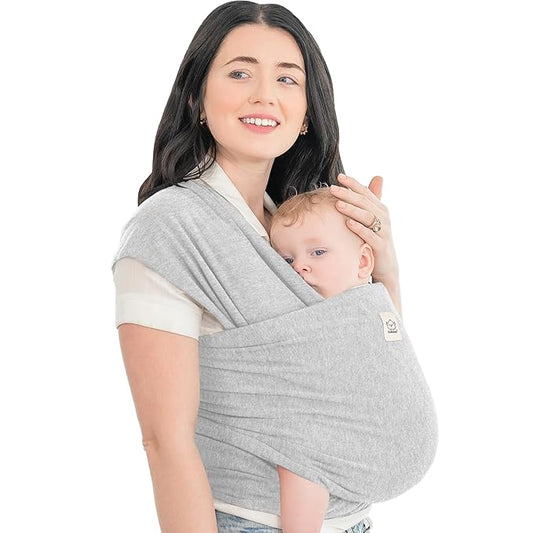 KeaBabies Baby Wrap Carrier - All in 1 Original Baby Carrier Newborn to Toddler Sling, Easy to Wear, Hands Free Bonding, Lightweight, Breathable Infant Wraps (Light Heather)-CubbioJoy