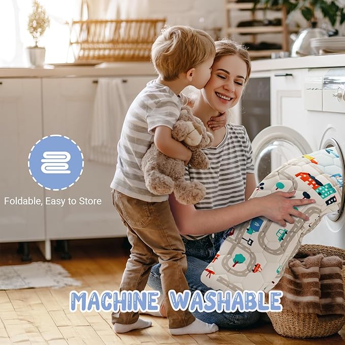 Car Portable Baby Play Mats for Baby 71" X 59" Playpen Mat Upgraded Thicker Babies Floor Play Mat Non-Slip Cushioned Crawling Mat Waterproof Activity Playmats for Babies Toddler Tummy Time(71X59)-CubbioJoy