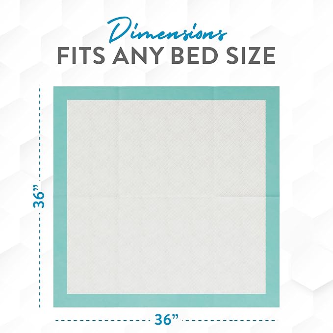 Inspire Extra Large Super Absorbent Disposable Bed Pads for Incontinence (36" X 36" Pack of 50) Ultra Thick and Absorbent Underpads Chux Adults, Puppies, Dogs Kids Furniture Protection-CubbioJoy