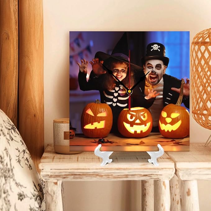 Custom Clocks for Walls Personalized Picture Hanging Time Clocks Silent Non Ticking Round Decoration for Kitchen Wedding Friend Family Lover-CubbioJoy