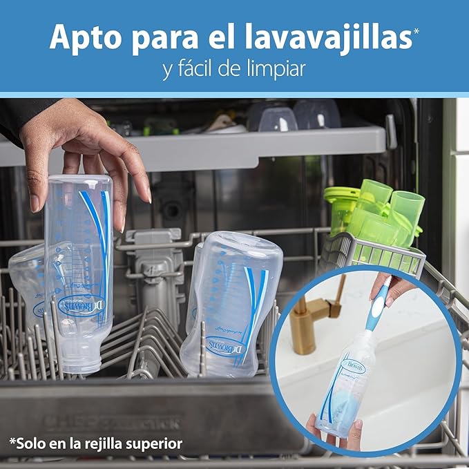 Dr. Brown's Natural Flow Anti-Colic Options+ Narrow Baby Bottle, Dream Adventure, 8 oz/250 mL, with Level 1 Slow Flow Nipple, 0m+, 4 Count (Pack of 1)-CubbioJoy