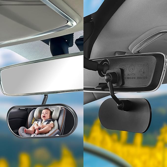 Car Rearview Mirror Rear View Mirrors for Baby 360 Adjustable Automotive Interior Mirrors Cars Mirror Rear Facing Kids Observing (Adhesive Base)-CubbioJoy