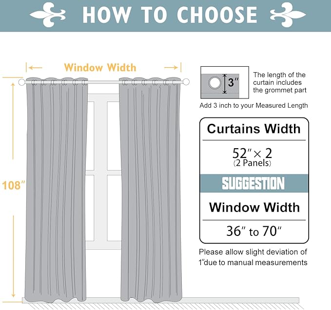 ChrisDowa 100% Blackout Curtains 108 inch Long for Bedroom with Black Liner, 2 Thick Layers Total Blackout Thermal Insulated Grommet Window Curtains 2 Panels Set (Beige, 52 x 108 Inch)-CubbioJoy