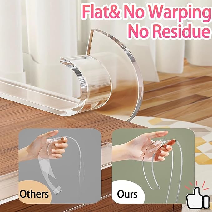 Clear Soft Corner Protectors for Furniture Strip 0.8in x3.28FT,2 Roll Sharp Edge & Table Bumper,Window Edge,Wall Protector,Soft Corner Guards Safe for Proof,Table Corner Protectors in Family-CubbioJoy