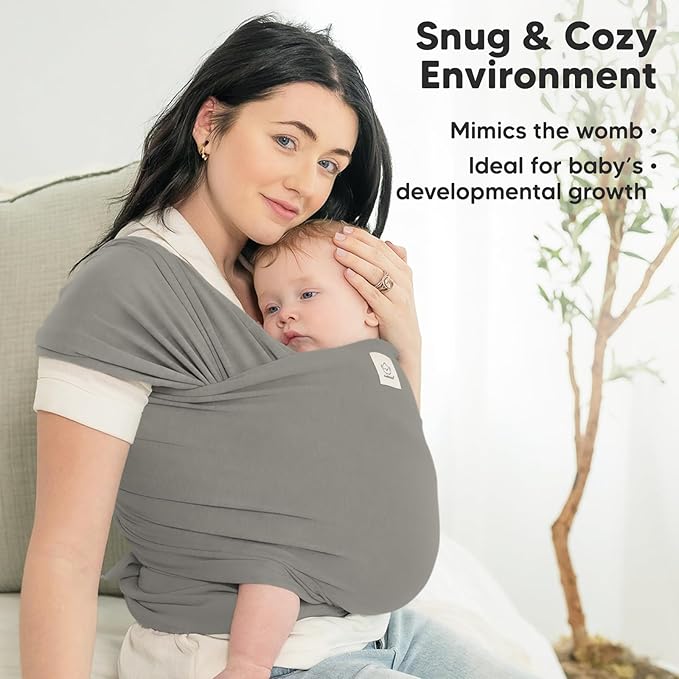 KeaBabies Baby Wrap Carrier - All in 1 Original Baby Carrier Newborn to Toddler Sling, Easy to Wear, Hands Free Bonding, Lightweight, Breathable Infant Wraps (Graphite)-CubbioJoy