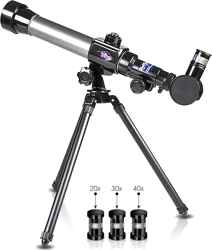 ArtCreativity Telescope for Starters - Includes Tripod Stand and 20x, 30x, 40x Eyepieces - Expensive Birthday Gifts for Kids Ages 3+-CubbioJoy