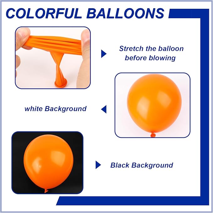 140pcs Orange Round Balloons Different Sizes 18 12 10 5 Inch Latex Balloons for Arch Decoration Party Balloon Kit for Graduation Birthday Party Wedding Balloon Baby Shower Decoration-CubbioJoy