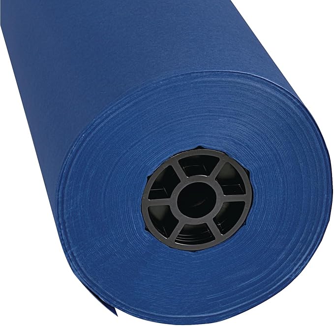 Colorations Arts and Crafts Paper Roll - 36" x 1000', Dark Blue , Dual Surface, Markers, Finger Paints, Painting, Watercolors, Acrylic Paints, Wall Art, Bulletin Board Paper, Kids Crafts-CubbioJoy