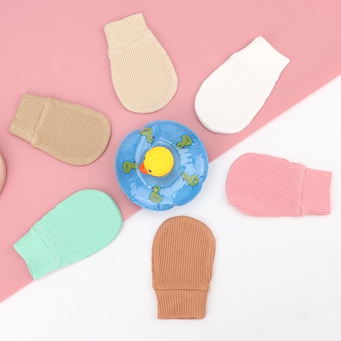 BQUBO 6 Pairs Newborn Baby Boys Girls Mittens 0-6 Months Unisex-Baby Infant Mittens Elastic No Scratch Wrist Gloves-CubbioJoy