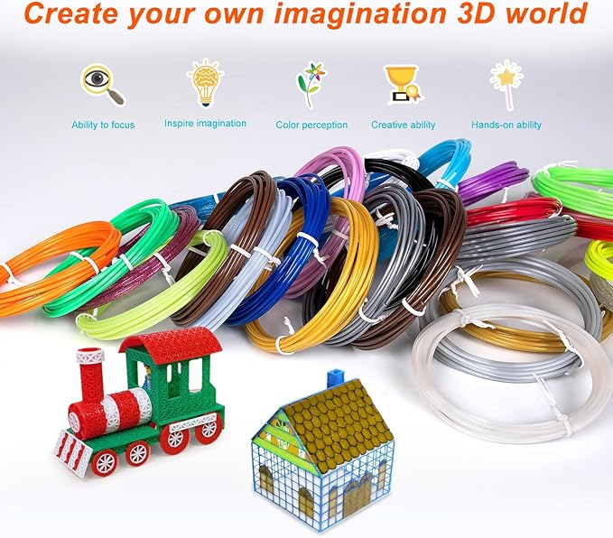 40 Colors PLA 3D Pen Filament Refills Compatible with SCRIB3D MYNT3D PIKA3D 3D Pen Most 1.75mm 3D Prining Pens NOT FIT 3Doodler Start Pen-CubbioJoy