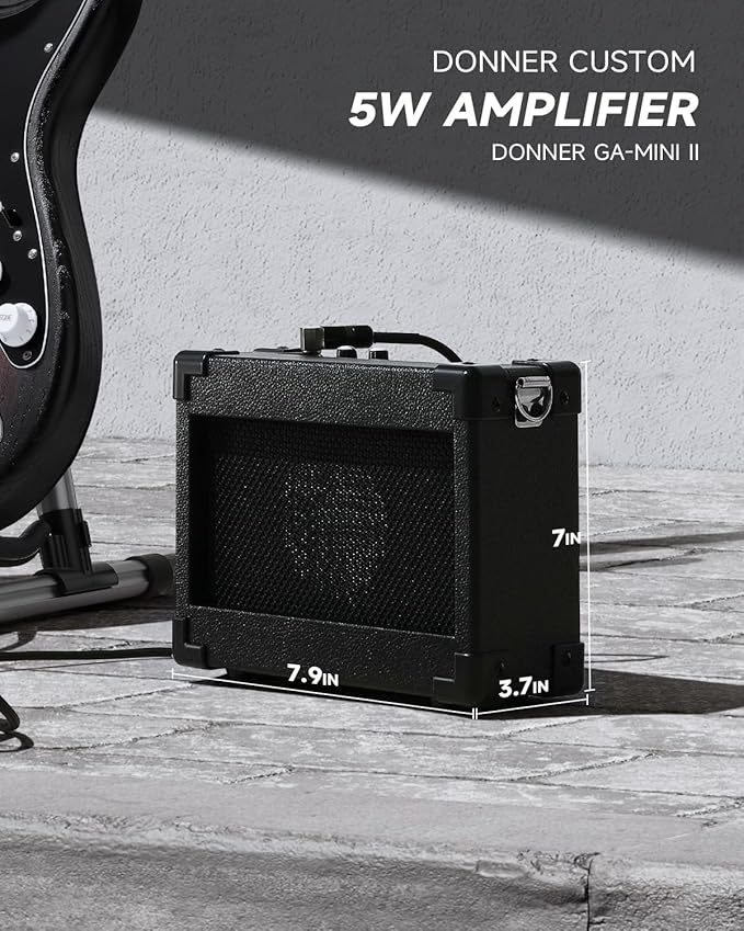 DONNER DST-80 Electric Guitar 39” Beginner Electric Guitar Kit with Amp, Classic SSS Pickup Complete with Gig Bag, Tuner, Capo, Strap, Picks, and Free Online Lessons, Red Tea Burst-CubbioJoy