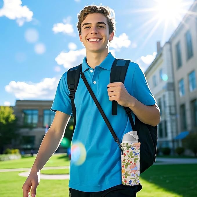 AUPET Water Bottle Sling Bag Carrier Crossbody Sleeve,Insulated Neoprene Bottle Case Holder Pouch Cover 500ML/17oz with Shoulder Strap for Walking Women Men-CubbioJoy