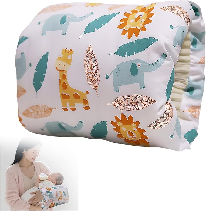Cozy Cradle Pillow, Cozy Cradle Arm Pillow, Baby Nursing Pillow Head Support Pillow for Breastfeeding Bottle Feeding (Deer Elephants)-CubbioJoy