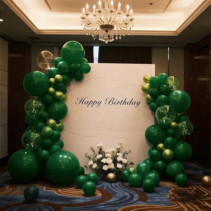 140pcs Night Green Round Balloons Different Sizes 18 12 10 5 Inch Latex Balloons for Arch Decoration Party Balloon Kit for Graduation Birthday Party Wedding Balloon Baby Shower Decoration-CubbioJoy