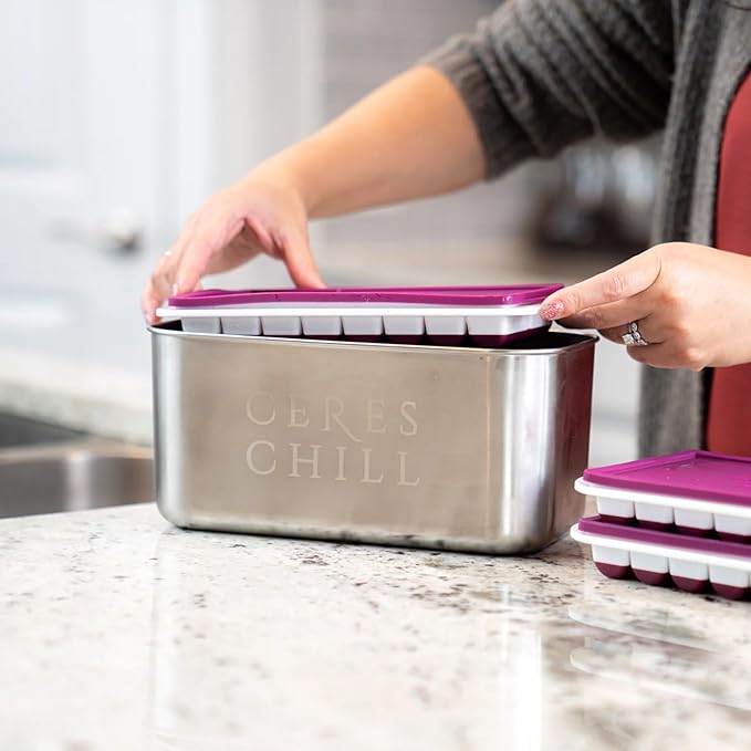CERES CHILL The Milkstache Luxe Reusable Breastmilk Freezer Storage Container - 1/2 Ounce Cubes fit Any Baby Bottle, Freezing Pumped Milk has Never Been Easier (Stainless Steel), 1 Count-CubbioJoy