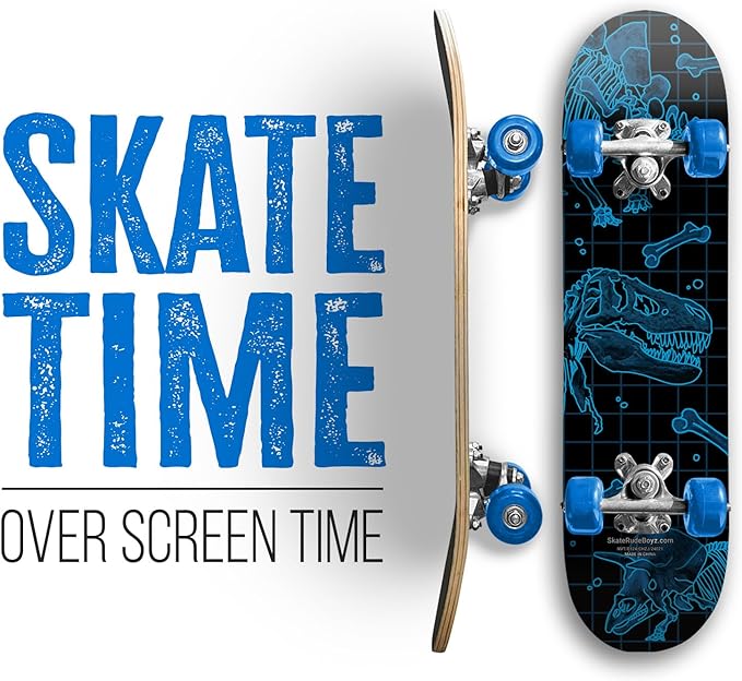 24 inch Rude Boyz Mini Cruiser Skateboard - Aluminium Trucks - Kids Skateboard Ages 5-8 Beginner - Skateboards for Kids-CubbioJoy