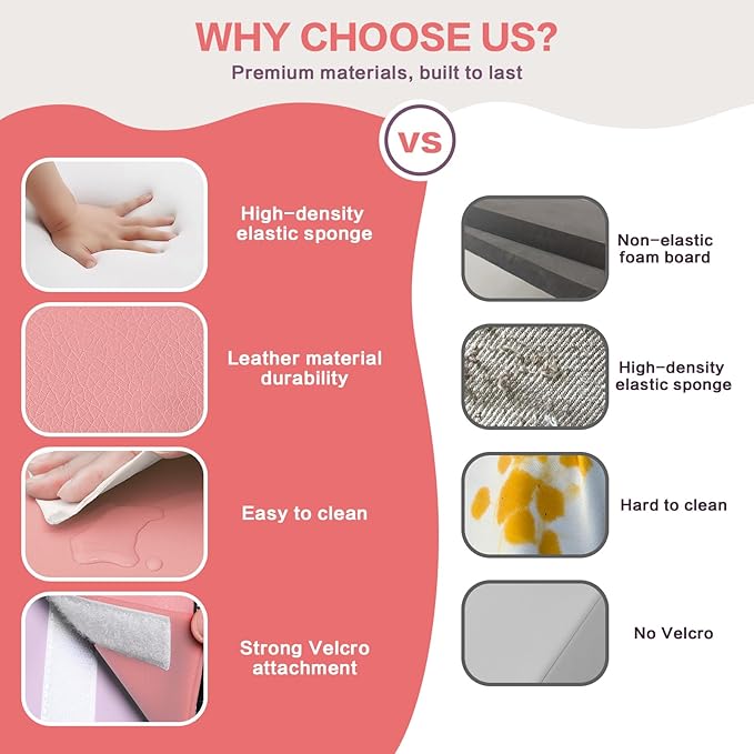 Climbing Foam Blocks for Toddlers: PU Leather Foam Blocks for Kids Active Play - Toddler Climbing Toys Indoor - Durable Playground Gym Preschool Toddler Toys for Boys and Girls (Purple/Pink)-CubbioJoy