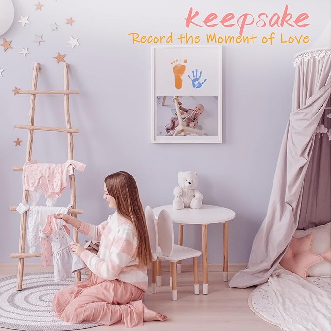 4-Pack Baby Footprint Kits,Inkless Hand and Footprint Kit,Clean Touch Baby Handprints and Footprints Kits,No Mess Ink Pad for Baby Hand and Footprints,Baby Shower Gifts for New Moms-CubbioJoy