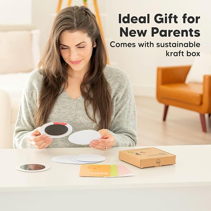 2-Pack Round Inkless Baby Hand and Footprint Kit - Mess Free Ink Pad for Newborn Keepsake, Dog Nose & Paw Print Kit, Clean Touch Ink Pad for Baby Hand & Footprints,Ideal New Mom Gifts (Jet Black)-CubbioJoy