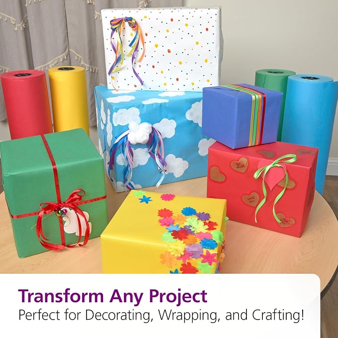 Colorations Arts and Crafts Paper Roll - 36" x 1000', Dark Blue , Dual Surface, Markers, Finger Paints, Painting, Watercolors, Acrylic Paints, Wall Art, Bulletin Board Paper, Kids Crafts-CubbioJoy