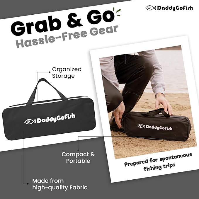 DaddyGoFish Kids Fishing Pole - Rod Reel Combo Tackle Box Starter Set - First Year Small Gear Kit for Boys Girls Toddler Youth Age Beginner Little Children-CubbioJoy