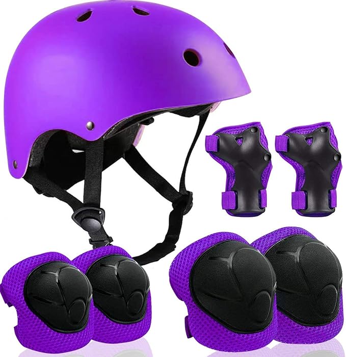 Adjustable Helmet for Ages 3-16 Kids Toddler Boys Girls Youth,Protective Gear with Elbow Knee Wrist Pads for Multi-Sports Skateboarding Bike Riding Scooter Inline skatings Longboard Roller Skate-CubbioJoy