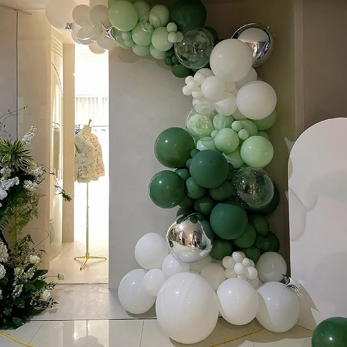 140pcs Night Green Round Balloons Different Sizes 18 12 10 5 Inch Latex Balloons for Arch Decoration Party Balloon Kit for Graduation Birthday Party Wedding Balloon Baby Shower Decoration-CubbioJoy