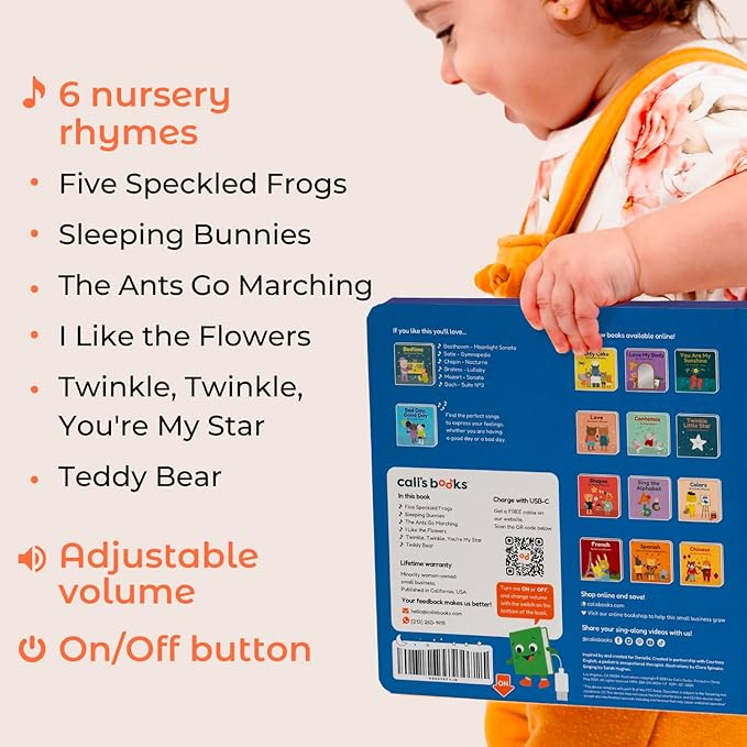 Cali’s Books Wind Down – USB-C Rechargeable Baby Book for Toddlers 1-3 | Expert-Designed Bedtime Musical Book with Gentle Activities and Affirmations for a Calming Nightly Routine-CubbioJoy