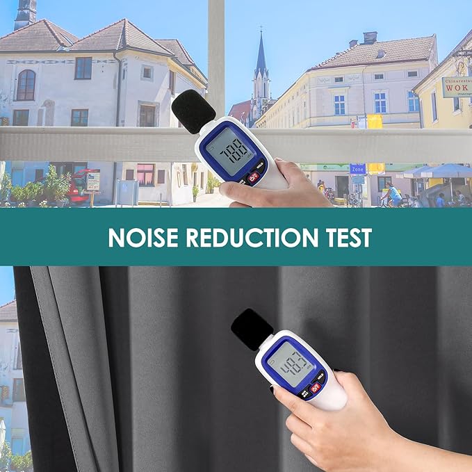 ChrisDowa 100% Blackout Curtains 80 inch Long for Bedroom with Black Liner, 2 Thick Layers Total Blackout Thermal Insulated Grommet Window Curtains 2 Panels Set (Grey, 52 x 80 Inch)-CubbioJoy