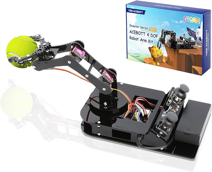 4 DOF ESP32 Robotic Arm Kit for Kids 8-12, Robotics Kit App Remote Control Robot Toys Compatible with Arduino, STEM Educational DIY Robot Arm Kit Gift for Teenagers & Adults-CubbioJoy