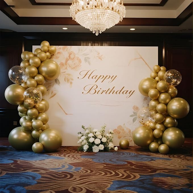 140pcs Metallic Gold Round Balloons Different Sizes 18 12 10 5 Inch Latex Balloons for Arch Decoration Party Balloon Kit for Graduation Birthday Party Wedding Balloon Baby Shower Decoration-CubbioJoy