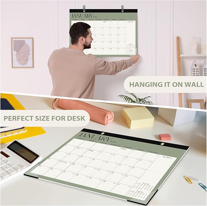 2026 Desk Calendar, Large Desktop/Wall Monthly Calendar (Jan. 2026 - Jun. 2027) 17'' x 12'' School Year Desk Planner for Teacher Family Office Supplies-CubbioJoy
