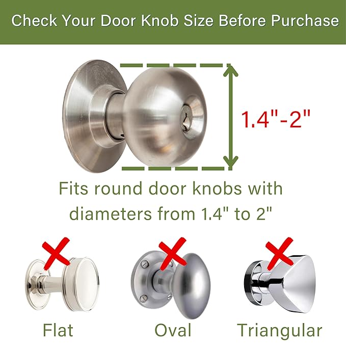 Child Proof Door Knob Covers, Door Knob Safety Cover for Kids, Baby Proof Safety Locks for Doors, 4 Pack/White-CubbioJoy