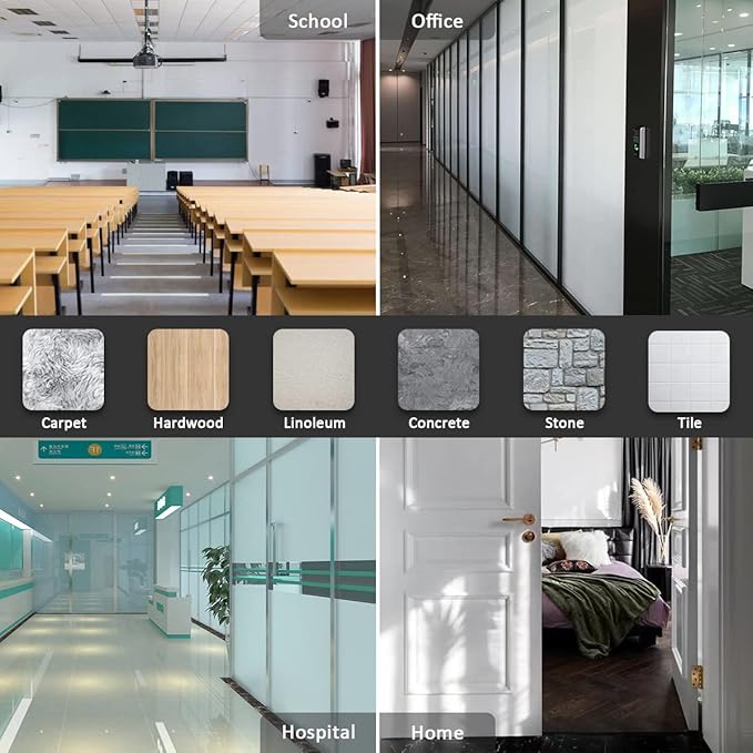 JQK Rubber Door Stopper Wedge, Grey 4 Pack Soft TPR Premium Door Stops for Bottom of Heavy Duty Door on Tile, Concrete, Carpet, Wooden Floor, DSB61-GY-P4-CubbioJoy