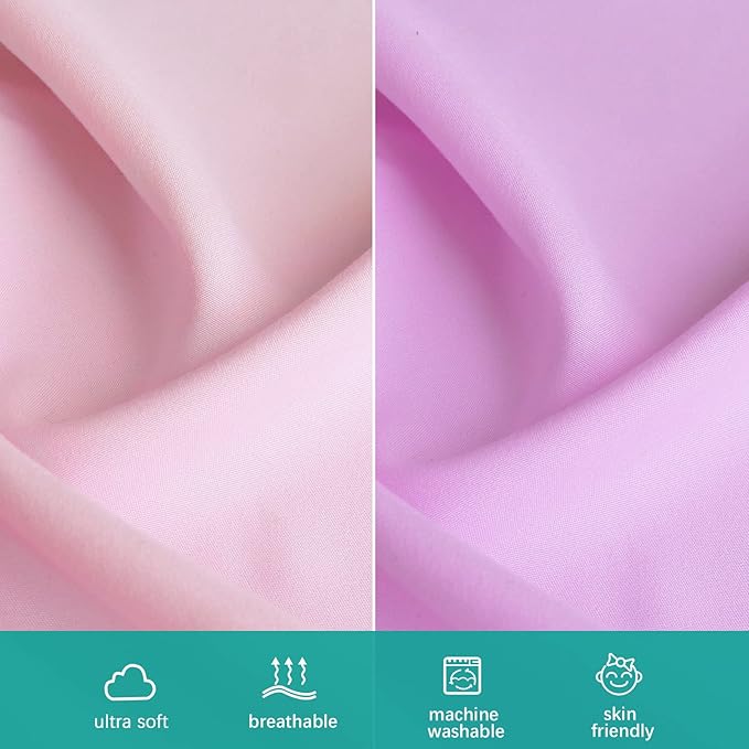 4-Pack Fitted Crib Sheets for Boys and Girls - Breathable, Soft Microfiber Baby Sheets in Pink and Violet-CubbioJoy