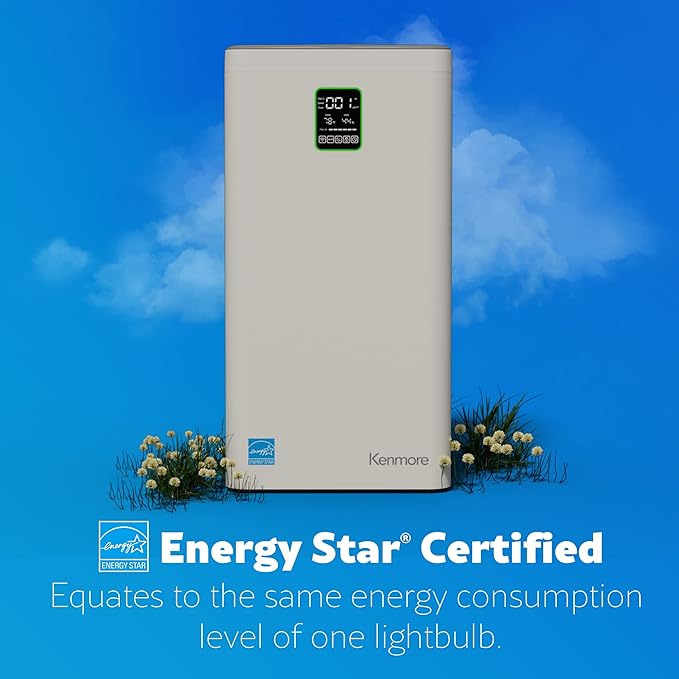 Kenmore PM4030 Air Purifier with H13 True HEPA Filter, Covers Up to 2300 Sq.Foot, 24db SilentClean 3-Stage HEPA Filtration System, 5 Speeds for Home Large Room, Kitchens & Bedroom-CubbioJoy