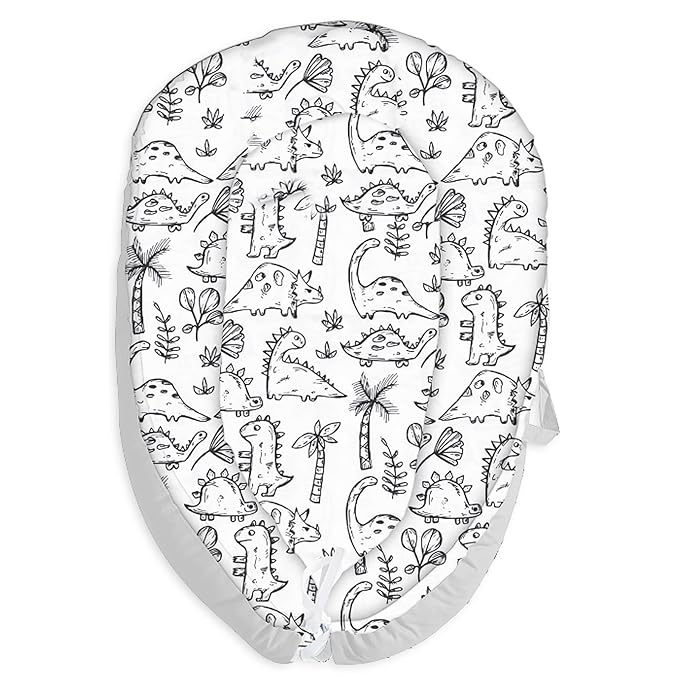 Baby Lounger for Newborn Cover - Newborn Lounger Cover for 0-12 Months, Breathable & Portable Infant Lounger Cover - Soft Baby Floor Seat Cover for Travel, Newborn Essentials - Baby Snuggle Dinosaur-CubbioJoy