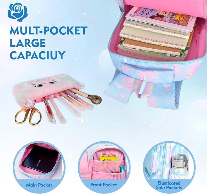 Aesthetic Kawaii Rainbow Backpack-CubbioJoy