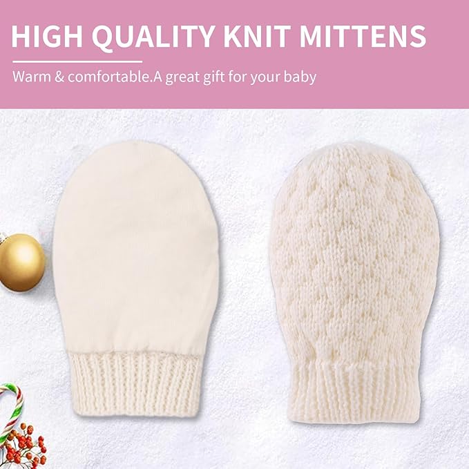 Baby Knit Mittens Toddler Boys Girls Gloves Winter Infant Newborn No Scratch Mitten 0-3 Years-CubbioJoy